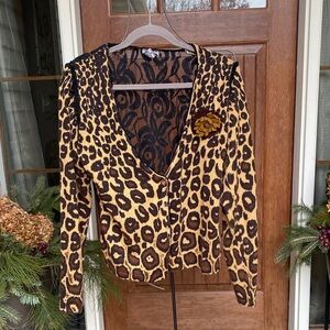 Leopard Print Cardigan Sweater